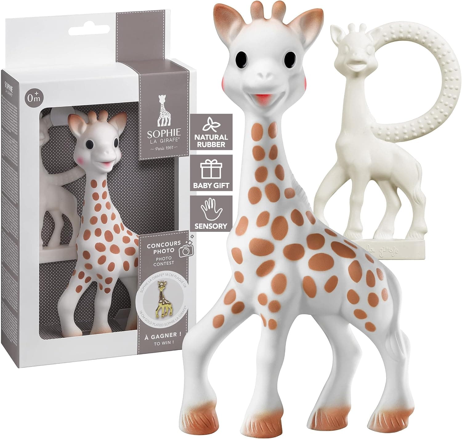 Sophie la Girafe - El Mordedor de Caucho Natural 100% que Estimula los 5 Sentidos del Bebé - Foto 1