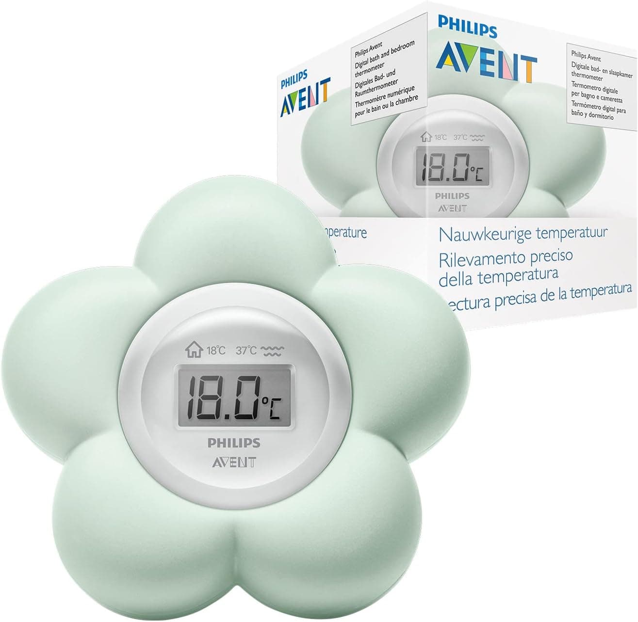 Philips Avent - Termómetro Digital de Baño y Habitación Flotante con Forma de Flor / Patito