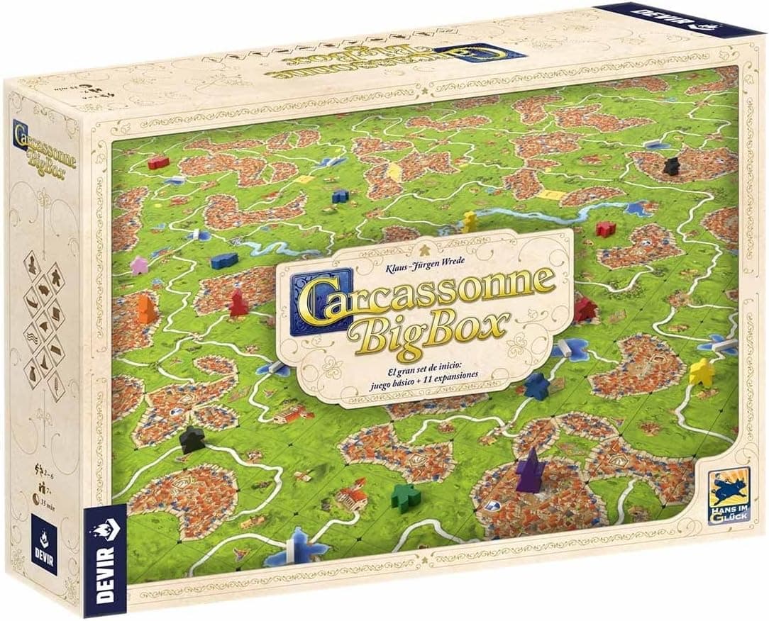 Devir - Carcassonne: El Mítico Juego de Estrategia Medieval de Losetas, Ciudades y Caminos - Foto 1