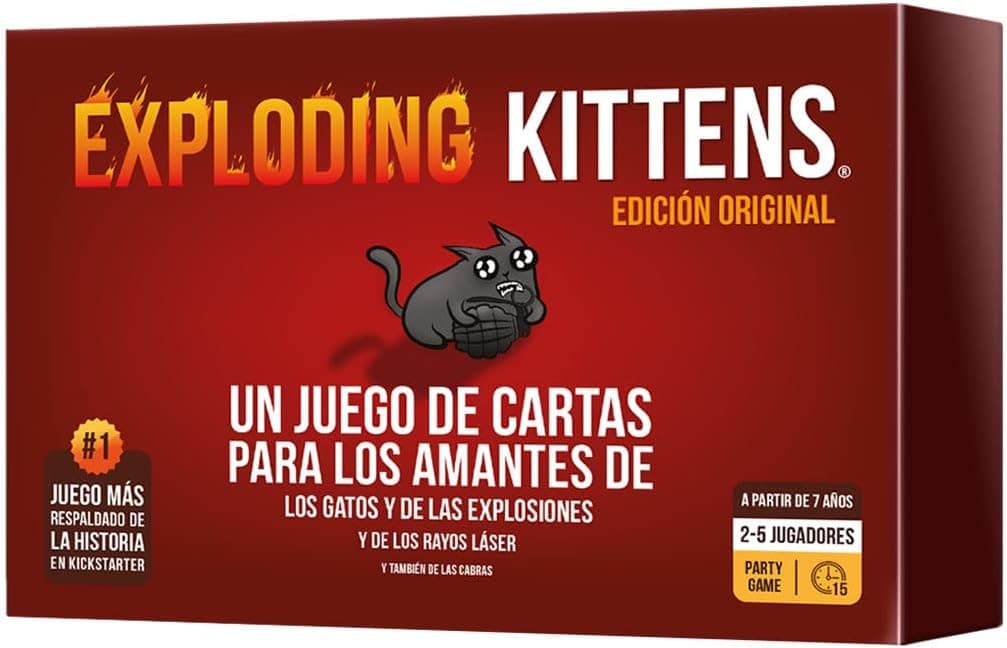 Exploding Kittens - Juego de Cartas de Ruleta Rusa con Gatos, Punteros Láser y Cabras Mágicas - Foto 1