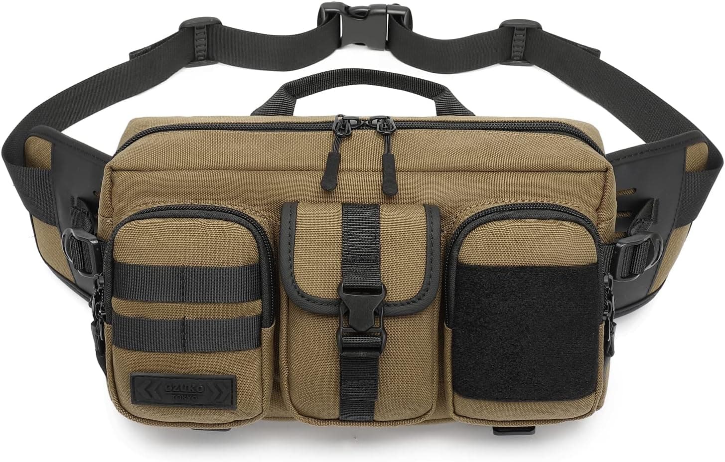 Riñonera Bandolera Cruzada al Pecho Impermeable con Varios Bolsillos y Salida de Auriculares - Foto 1