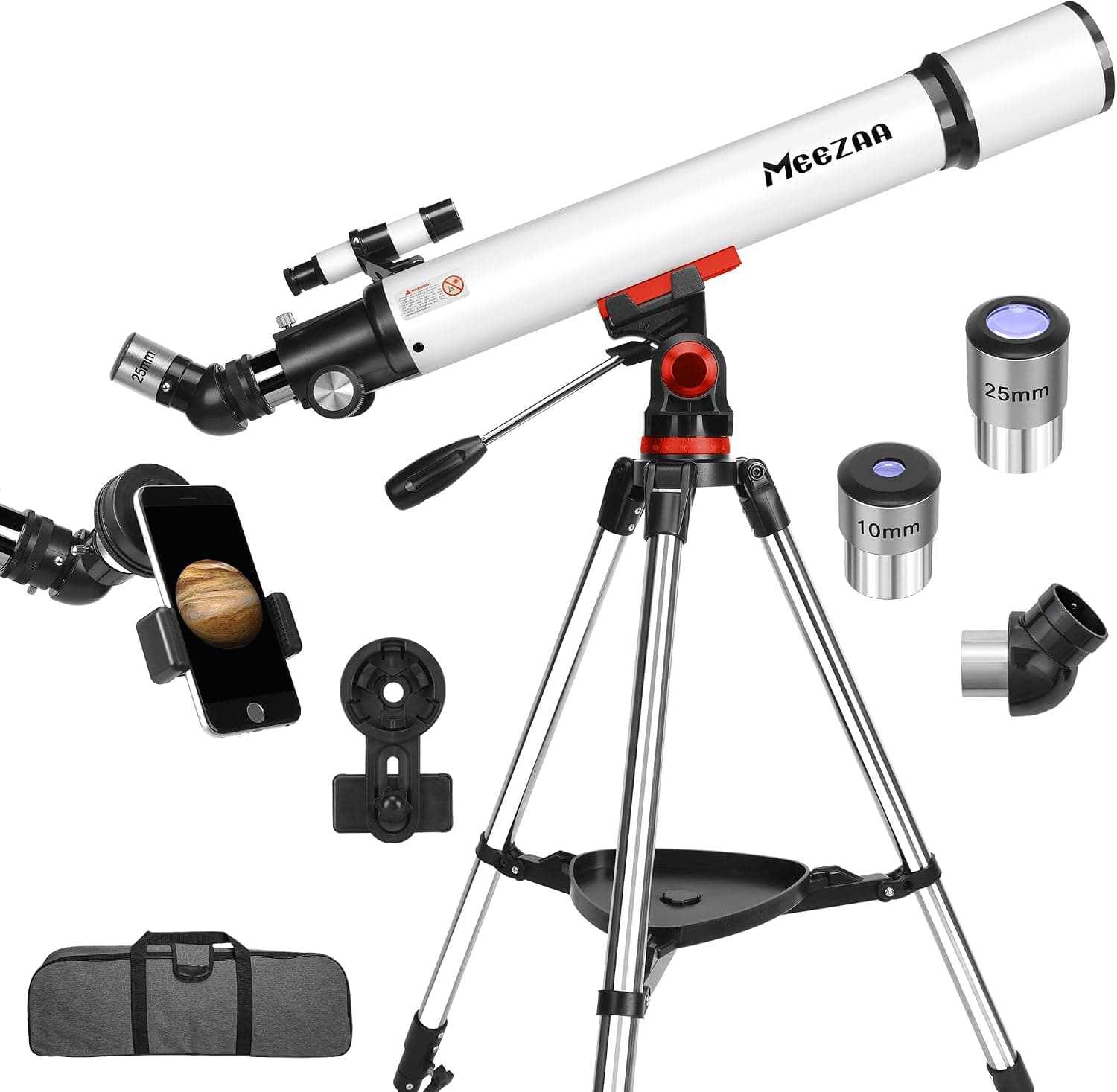 Telescopio Astronómico Refractor 70mm con Trípode Ajustable, 2 Oculares y Adaptador de Móvil - Foto 1