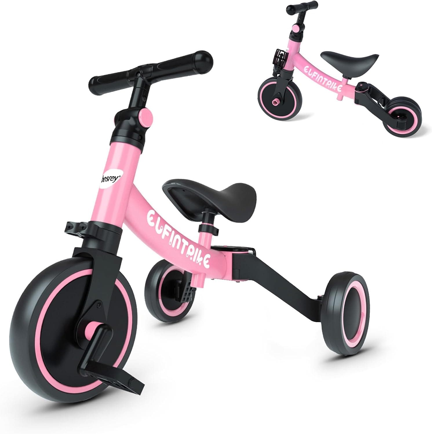 Besrey Triciclo 5 en 1 Evolutivo con Barra de Empuje Desmontable para Padres y Pedales - Foto 1