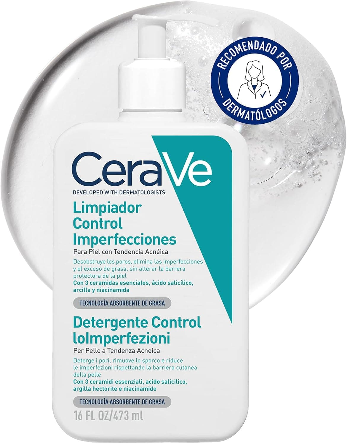 CeraVe - Gel Limpiador Control Imperfecciones con Ácido Salicílico 236ml
