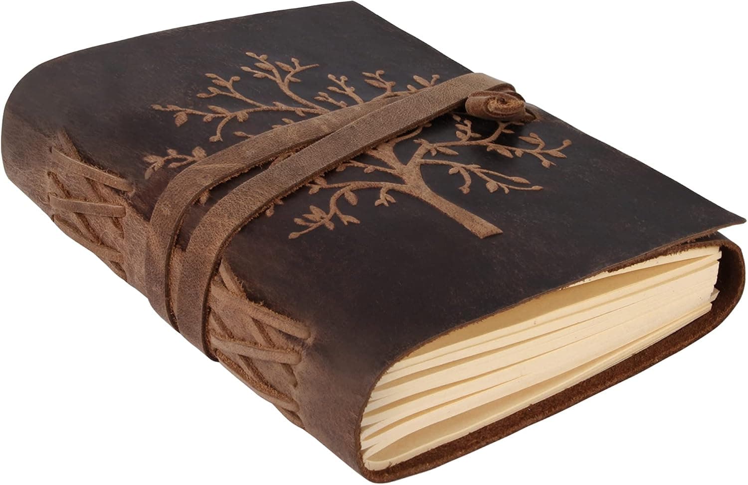 Moonster - Diario de Cuero Vintage Relieve Árbol de la Vida con Páginas Pergamino Artesanales - Foto 1