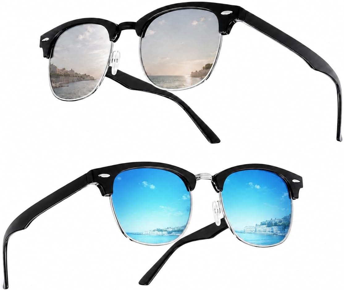 Gafas de Sol Polarizadas Estilo Retro con Montura de Acetato y Protección UV400 Unisex