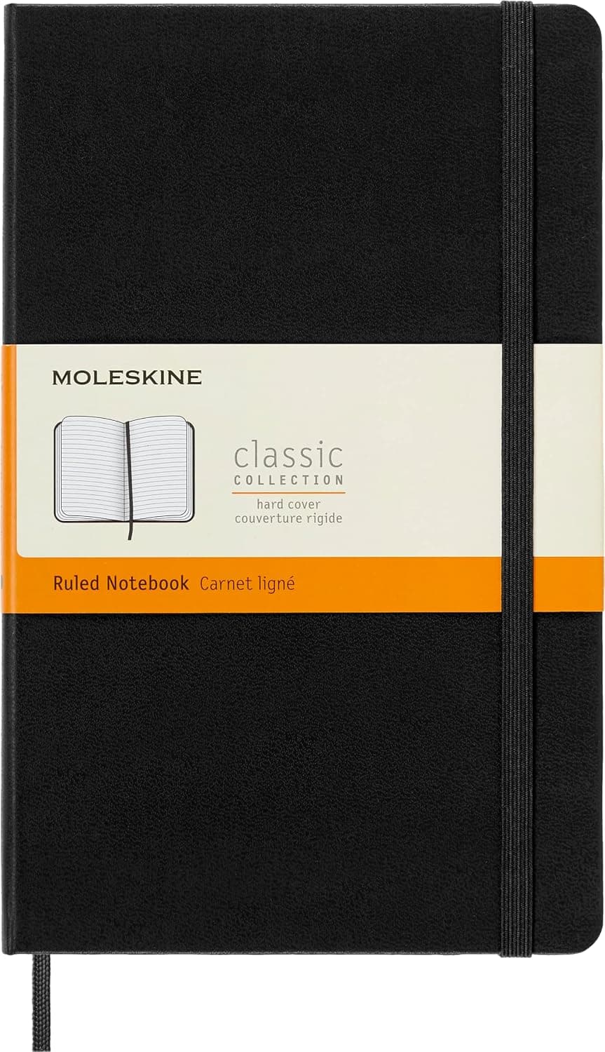 Moleskine Classic Cuaderno Grande A5 Tapa Dura Negra Hojas Rayadas con Bolsillo Interior - Foto 1