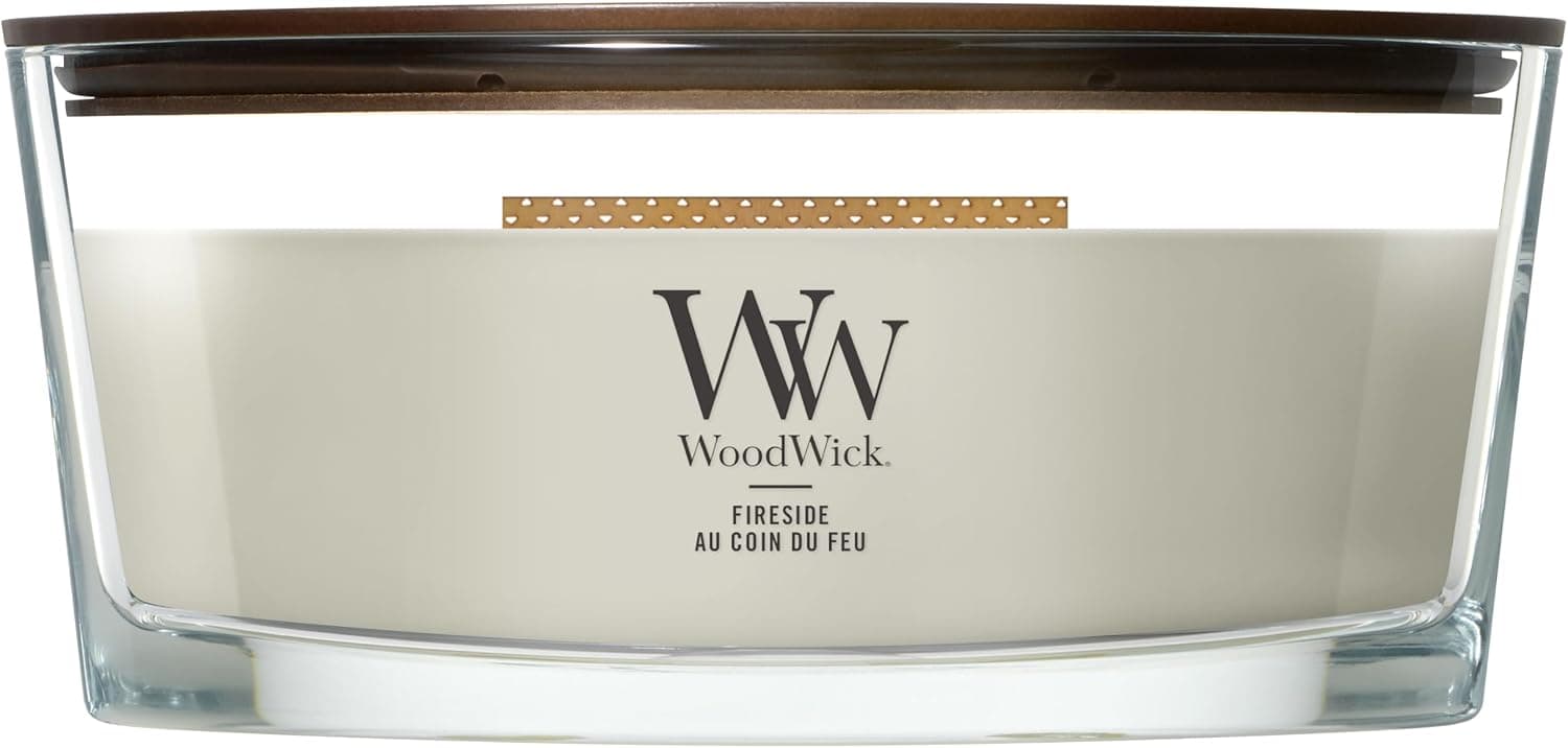 WoodWick - Vela Aromática Grande con Mecha de Madera Crepitante Fireside en Vaso de Cristal - Foto 1