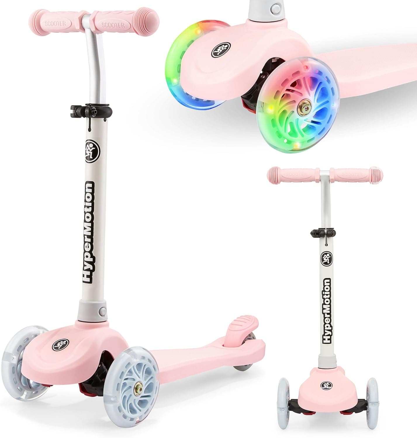 Patinete Infantil Plegable de 3 Ruedas con Luces LED Luminosas sin Pilas y Manillar Regulable - Foto 1
