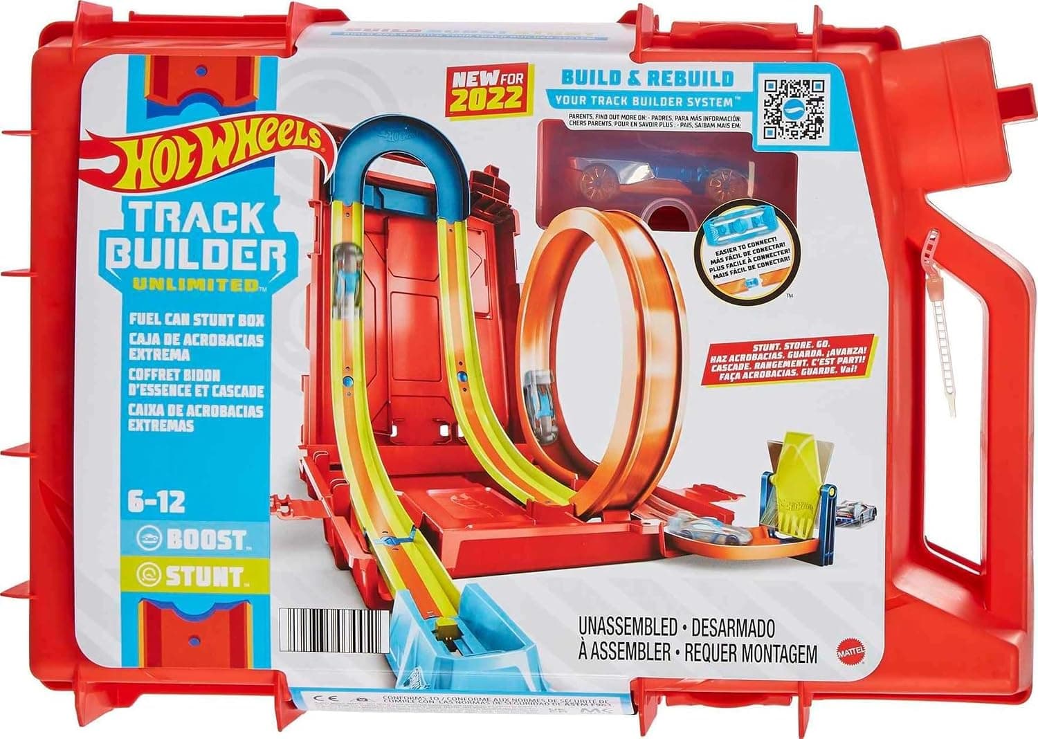 Hot Wheels - Pista de Carreras de Choques Aéreos Giratoria Motorizada con 1 Coche