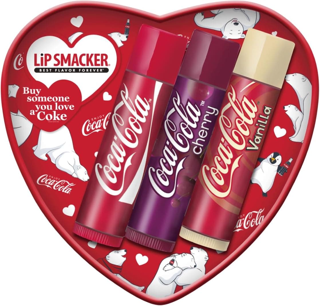 Lip Smacker - Lata Metálica Coleccionable con 8 Bálsamos Labiales con Sabores a Frutas y Refrescos