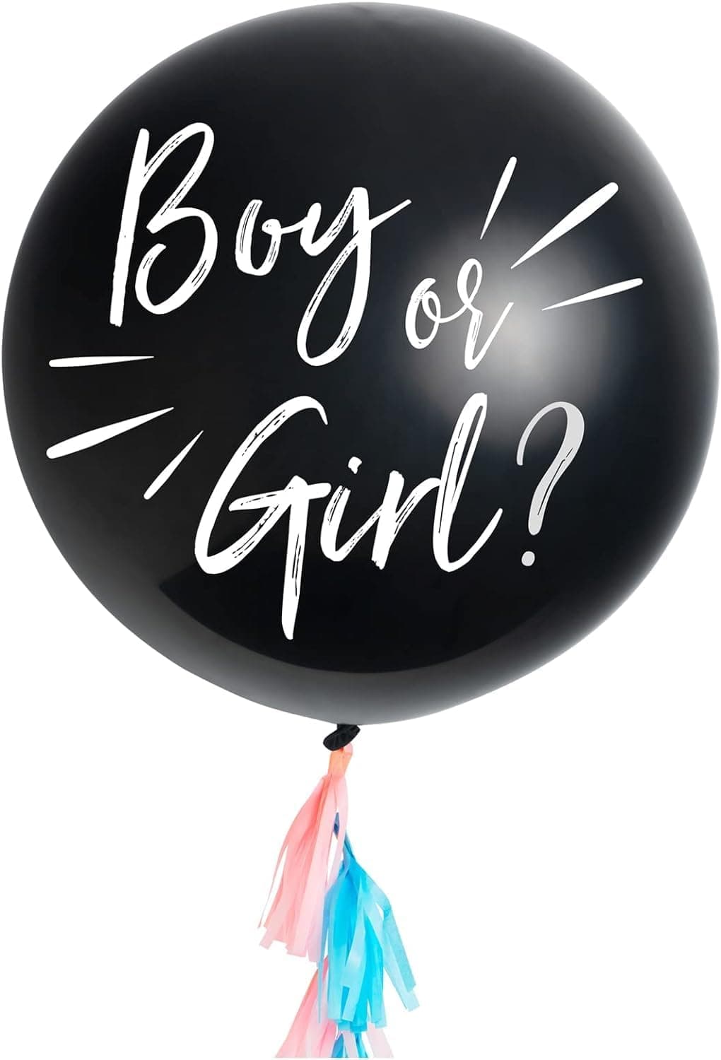 Globo Gigante Enigma 90 cm Revelación de Género Bebé ("¿Niño o Niña?") con Confeti Doble - Foto 1