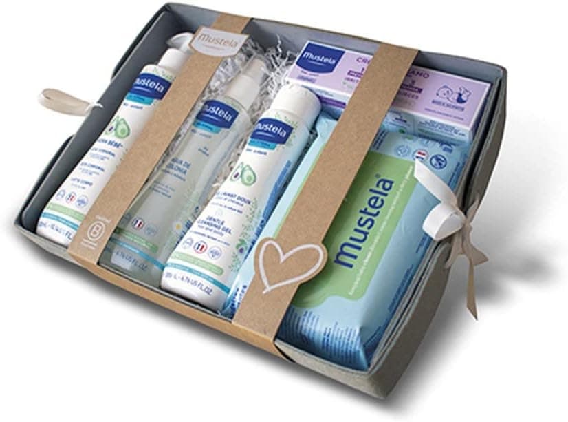 Mustela Canastilla Cuidado del Recién Nacido - Gel de Baño, Leche Corporal, Crema Balsámica y Colonia - Foto 1