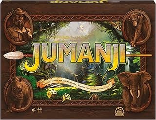 Spin Master Games - Jumanji Réplica Juego de Mesa con Tablero Plegable y Cúpula Mágica de Mensajes