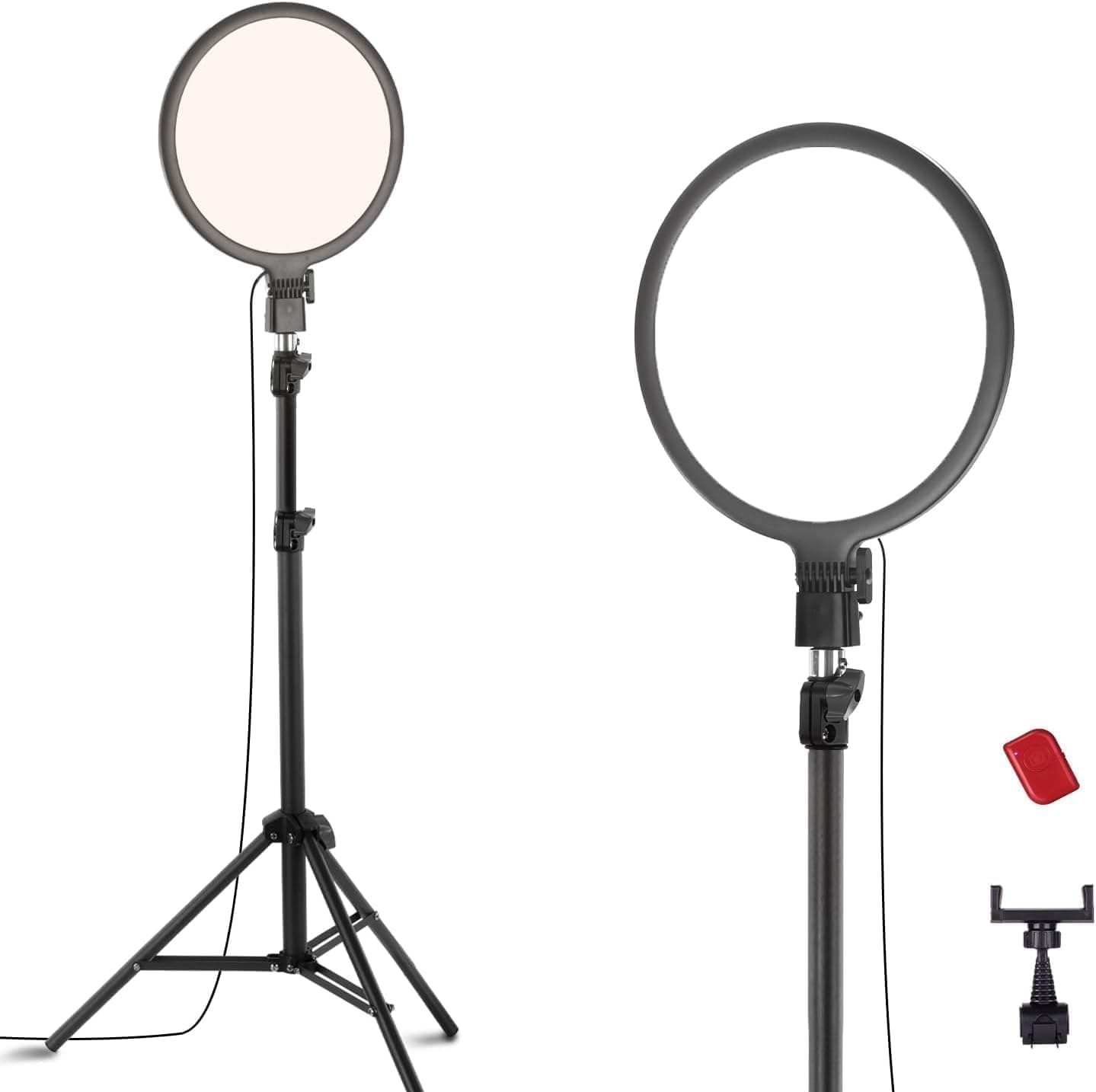Aro de Luz LED de 10 Pulgadas con Trípode Extensible de 160cm, Soporte de Móvil y Mando Bluetooth - Foto 1