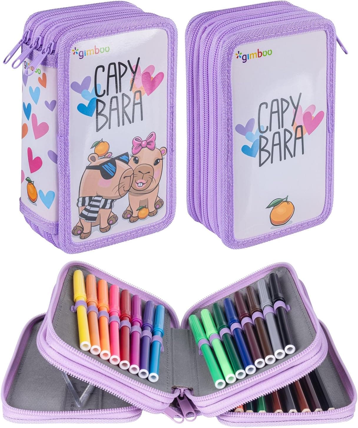 Estuche Organizador Escolar de Gran Capacidad de 3 Compartimentos con Capacidad para 90 Bolígrafos - Foto 1