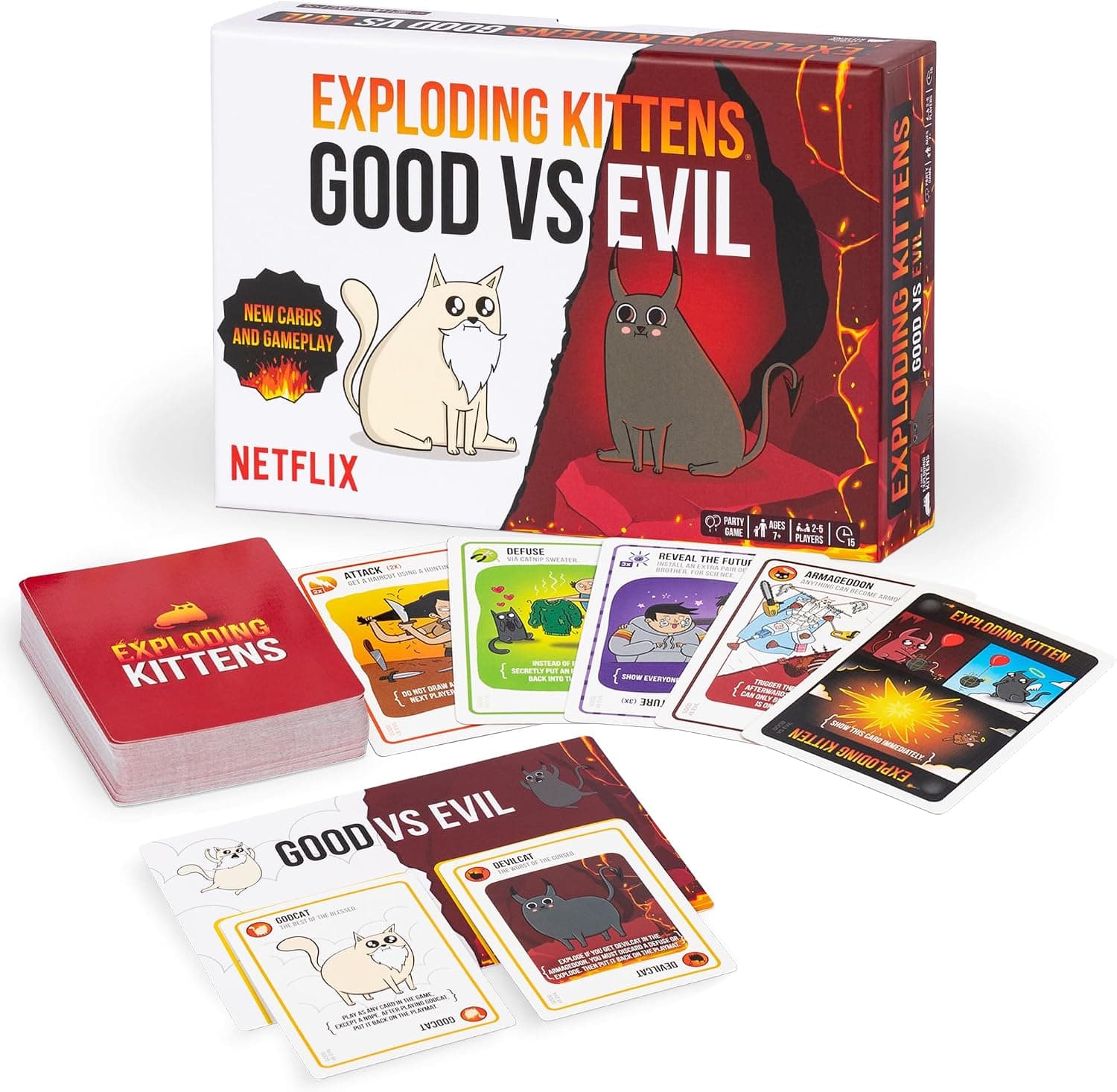 Exploding Kittens: Good vs Evil - Juego de Cartas con Nueva Mecánica de Apocalipsis - Foto 1